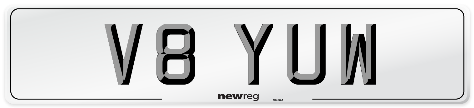 V8 YUW Number Plate from New Reg